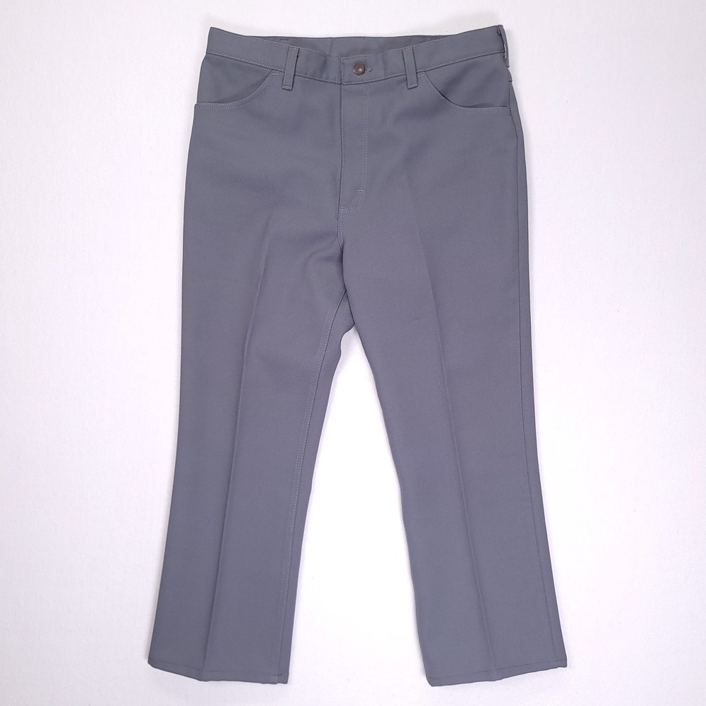 Vintage Wrangler Grey Straight Leg Pants Mens 34x26 70's‎ USA 82682GY